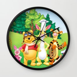Cartoon Pooh Wall Clock