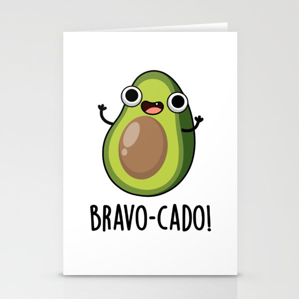 Bravocado Cute Avocado Pun Stationery Cards