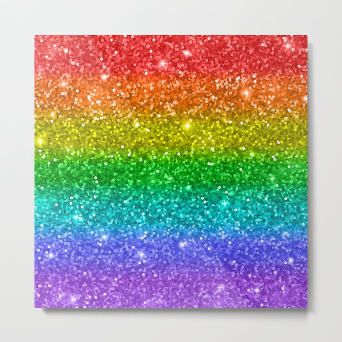 Glitter Rainbow Pattern Metal Print