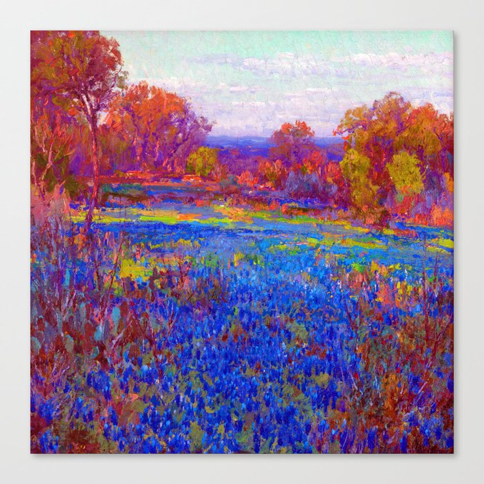 Julian Onderdonk Field Of Blue Bonnets Canvas Print By Jon Baran Society6