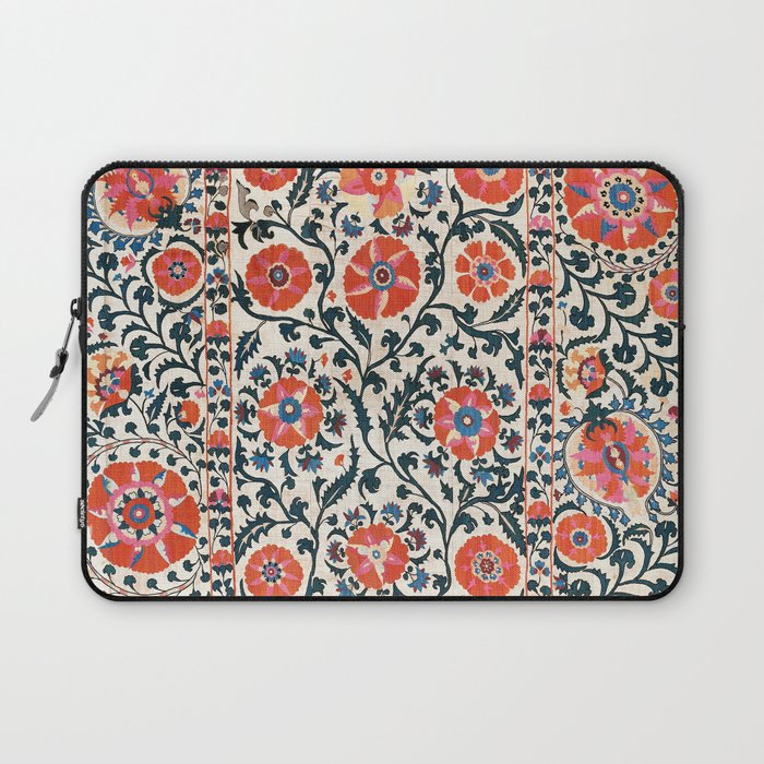 Shakhrisyabz Suzani  Uzbekistan Antique Floral Embroidery Print Laptop Sleeve
