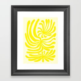 abstract blossom flower-yellow Framed Art Print