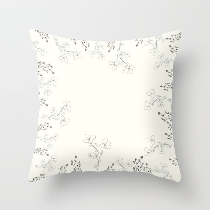 BOHO WILDFLOWER LOVE by MS Throw Pillow
