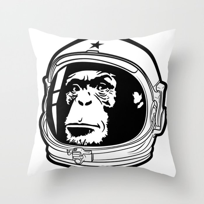 Ape Astronaut Throw Pillow