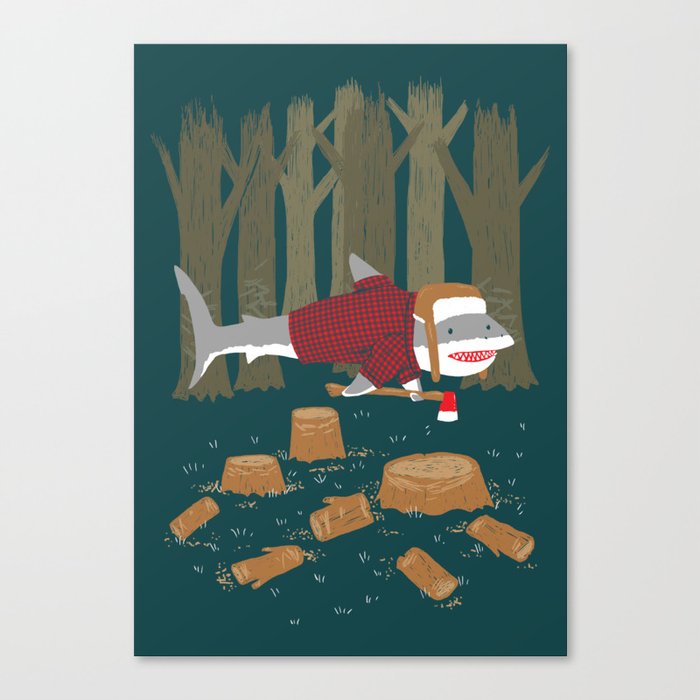 LumberJack Shark Canvas Print