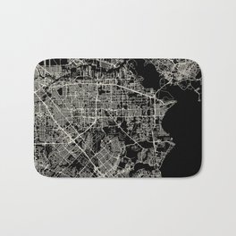 Pasadena USA - Black and White City Map Bath Mat