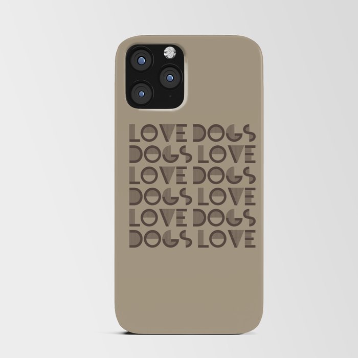 Love Dogs Beige warm neutral colors modern abstract illustration  iPhone Card Case