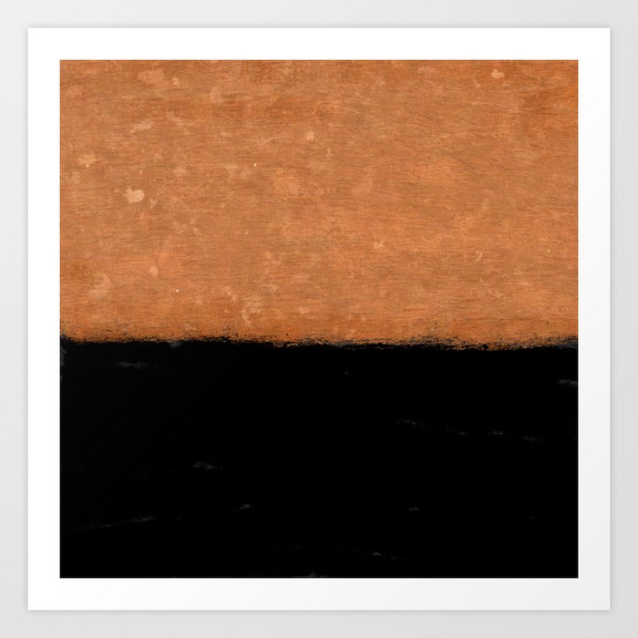 Two Tone Rust and Black Texture Art Print