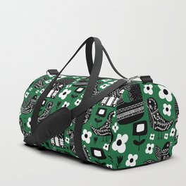 Maximalism Folk art Green Duffle Bag