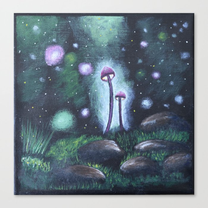 Mushrooms on Forest Floor Canvas Print