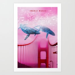 Whale Music Above The Bay Art Print
