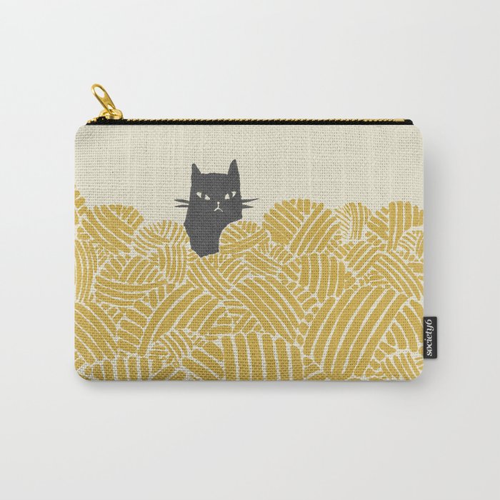 Cat and Yarn Carry-All Pouch