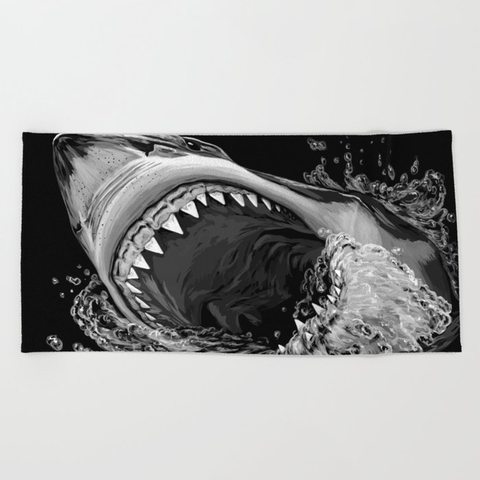 Shark Painting 2 Beach Towel