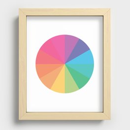 Minimal Simple Colourful Rainbow Circle Design Recessed Framed Print