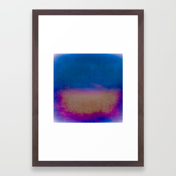 Abstract Sunset Over Blue Water Framed Art Print By Adinadesigns
