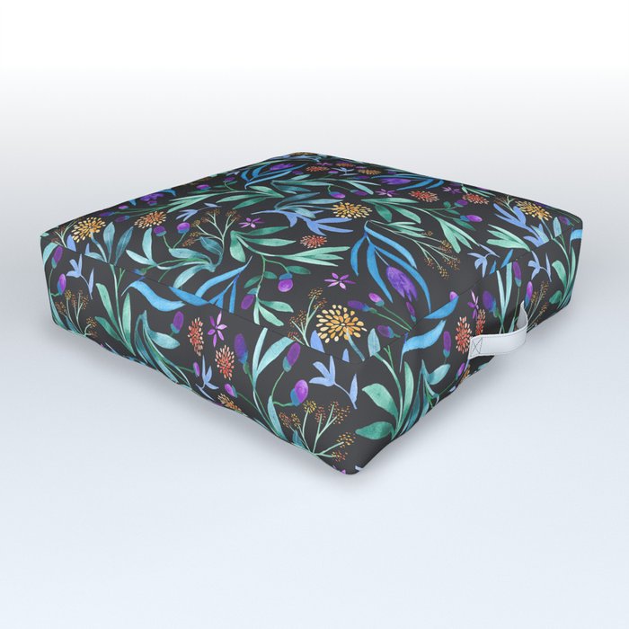 Watercolor floral bouquet pattern Outdoor Floor Cushion