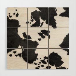 Hygge Cowhide Spots - Print with No Real Texture (farmhouse minimalism) Wood Wall Art
