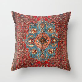Bidjar Antique Kurdish Northwest Persian Rug Print Throw Pillow