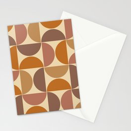 Mid century geometric pattern on cream background 4 Stationery Card