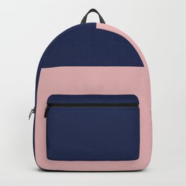 Cheerful Striped Pattern in Navy Blue, Pink, and White Backpack | Stripe, Digital, Preppy, Kierkegaarddesign, Graphicdesign, Colorblock, Retro, Modern, Stripes, Pink 