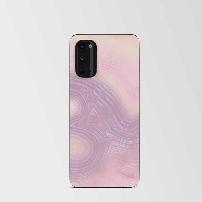 Muted Purple Pink Gold Agate Geode Luxury Android Card Case