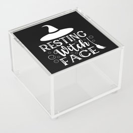 Resting Witch Face Funny Halloween Quote Acrylic Box
