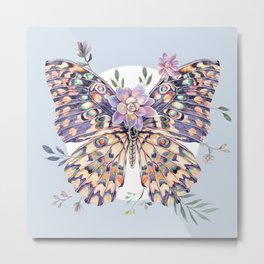 Watercolor Butterfly #68 Metal Print | Curated, Nature, Butterfly, Wings, Vintage, Painting, Tropical, Succulent, Moon, Classic 
