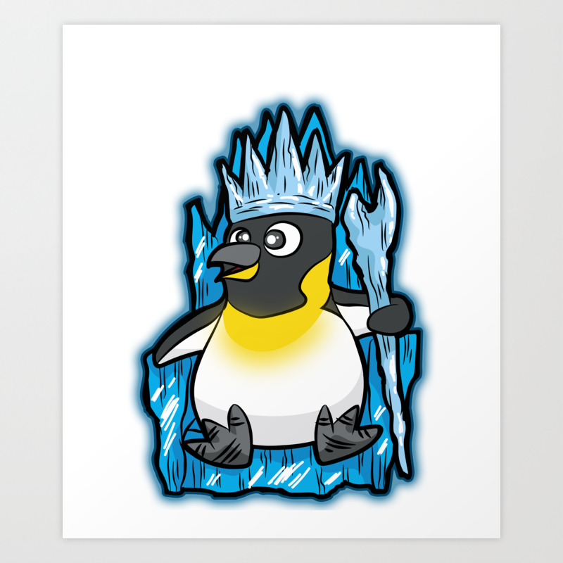 Emperor Penguin King Ruler Ice Throne Cartoon Gift Art Print By Moonpie90 Society6