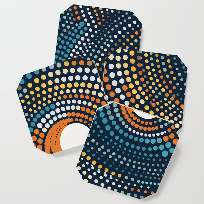 Dotted Contemporary Colors Minimal Pattern Coaster