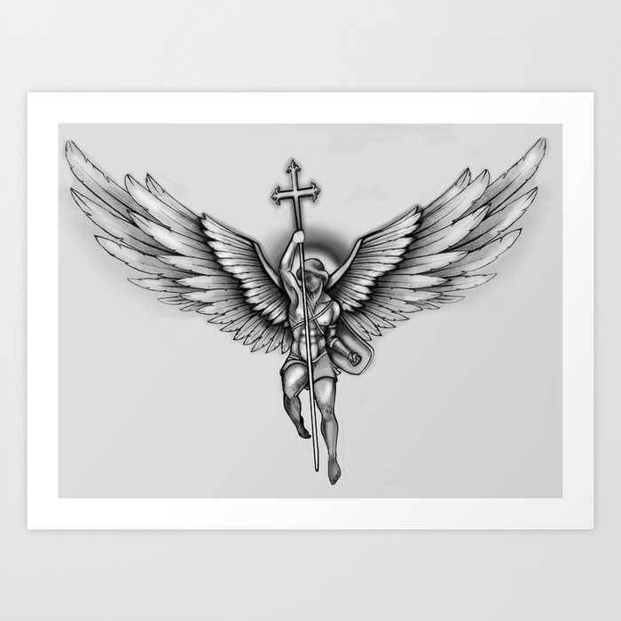 Angel tattoo Art Print