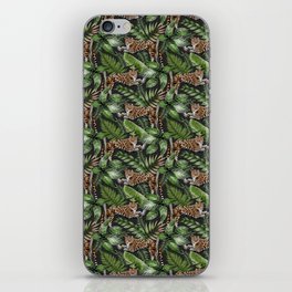 Rain Forest Leopard Leaves Pattern iPhone Skin