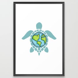 Earth Day Restore Earth Sea Turtle Art Save the Planet Framed Art Print