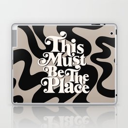 This Must Be The Place - 70s, Vintage, Retro, Abstract Pattern (Black & Beige) Laptop & iPad Skin
