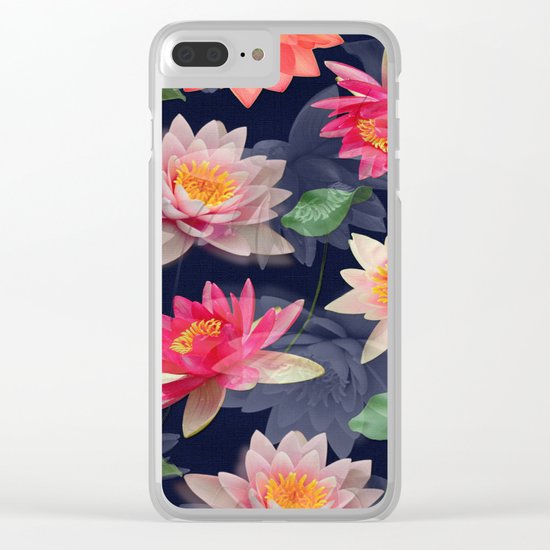 Lotus Flower Pattern #2 Clear iPhone Case