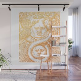 Gold Vintage Alchemy Ouroboros Illustration Wall Mural