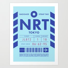 Luggage Tag D - NRT Tokyo Japan Art Print