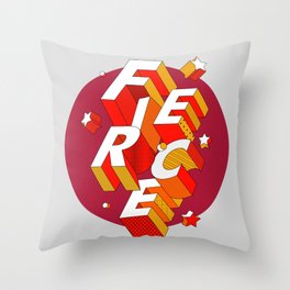 FIERCE 3D Typography Throw Pillow
