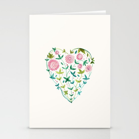 garden heart Stationery Cards
