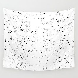 Black and White Spilled Ink Splatter Splashes Speckles Wall Tapestry