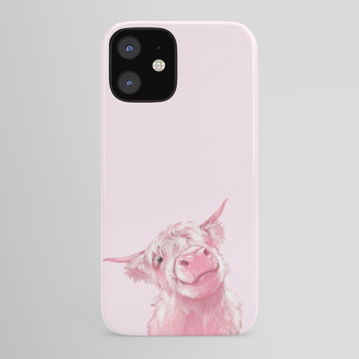 Highland Cow Pink iPhone Case
