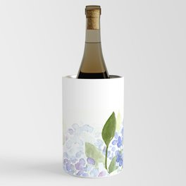 Blue Hydrangeas - Watercolor Flowers Wine Chiller