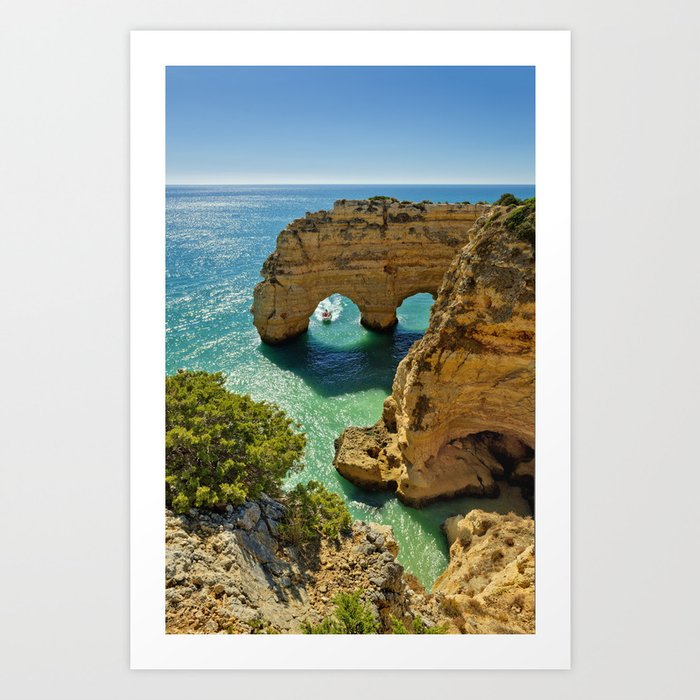 Praia da Marinha arches, Portugal Art Print