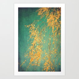 Tree Photography - Yellow Leaves Emerald Green - Landscape Travel Photography Art Print