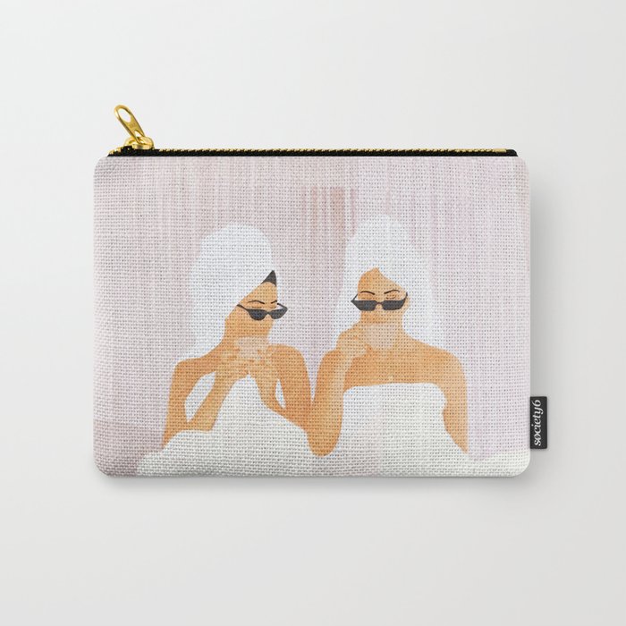 Morning with a friend Carry-All Pouch | Graphic-design, Digital, Morning, With, A, Friend, Coffe, Drink, Sunglasses, Towels