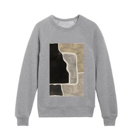 Black and white mosaic cut out collage 02 Kids Crewneck