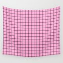 Grid Pattern - pink and black - more colors Wandbehang