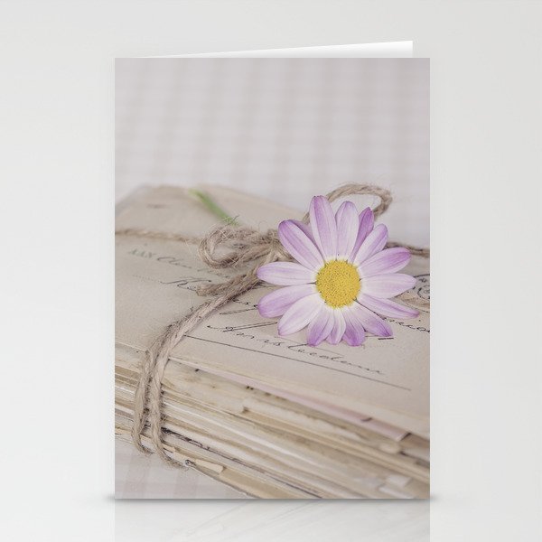 Shabby Chic Old Letters And Daisy Stationery Cards By Lebensartphotography Society6