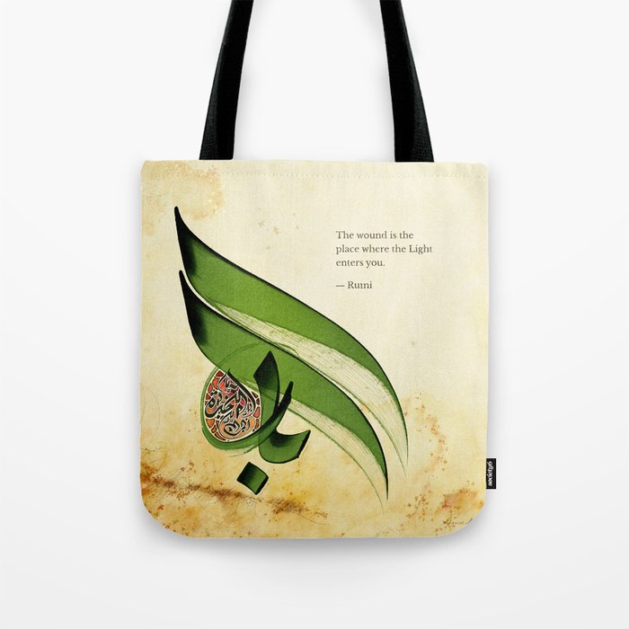 Arabic Calligraphy - Rumi - Light Tote Bag