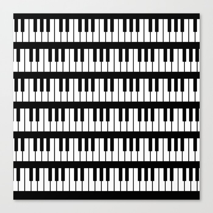 Black And White Piano Keys Pattern Canvas Print