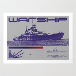 WARSHIP (purple) Art Print